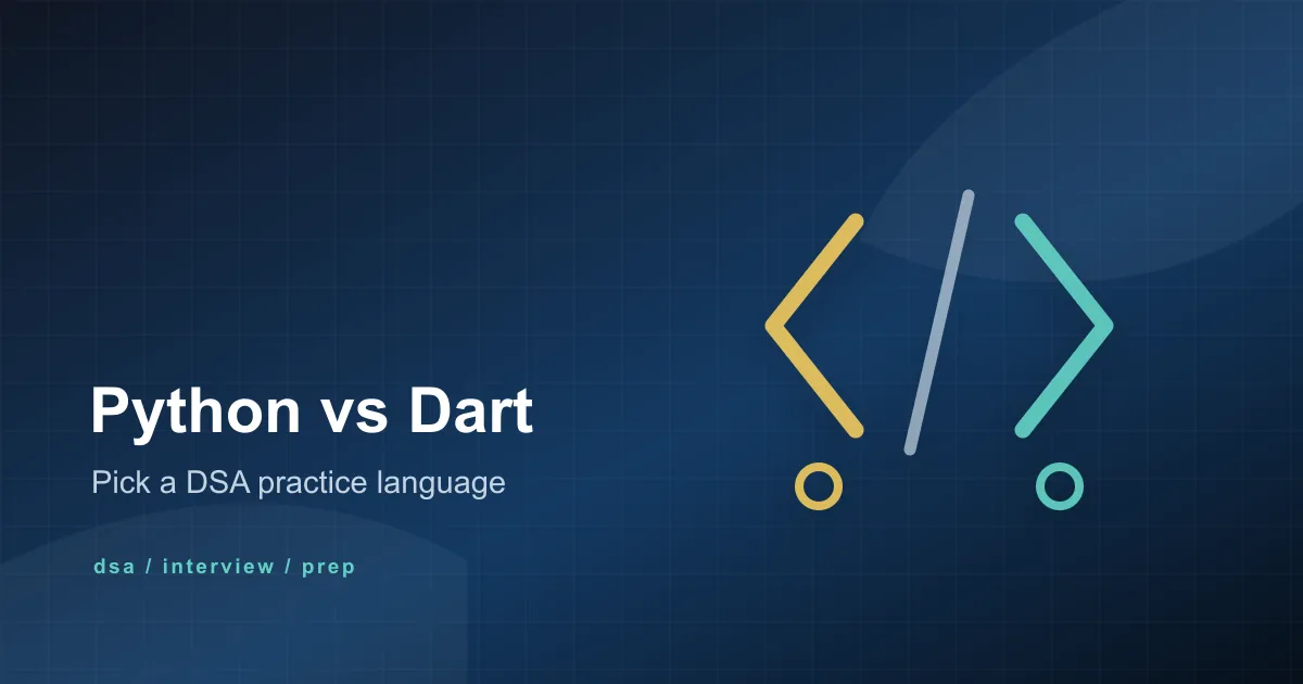 Abstract Python versus Dart DSA cover with split code panels and Topzee interview prep colors.