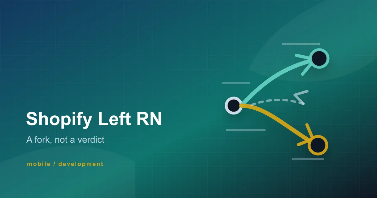 Abstract line-art cover showing two forked mobile development paths diverging from one point.